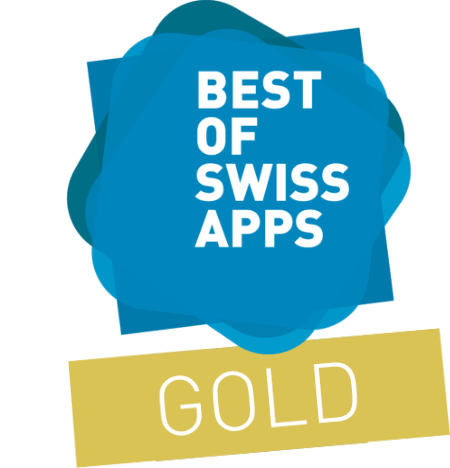 Staay ist pr&auml;miert mit 5 x Gold bei Best of Swiss Apps