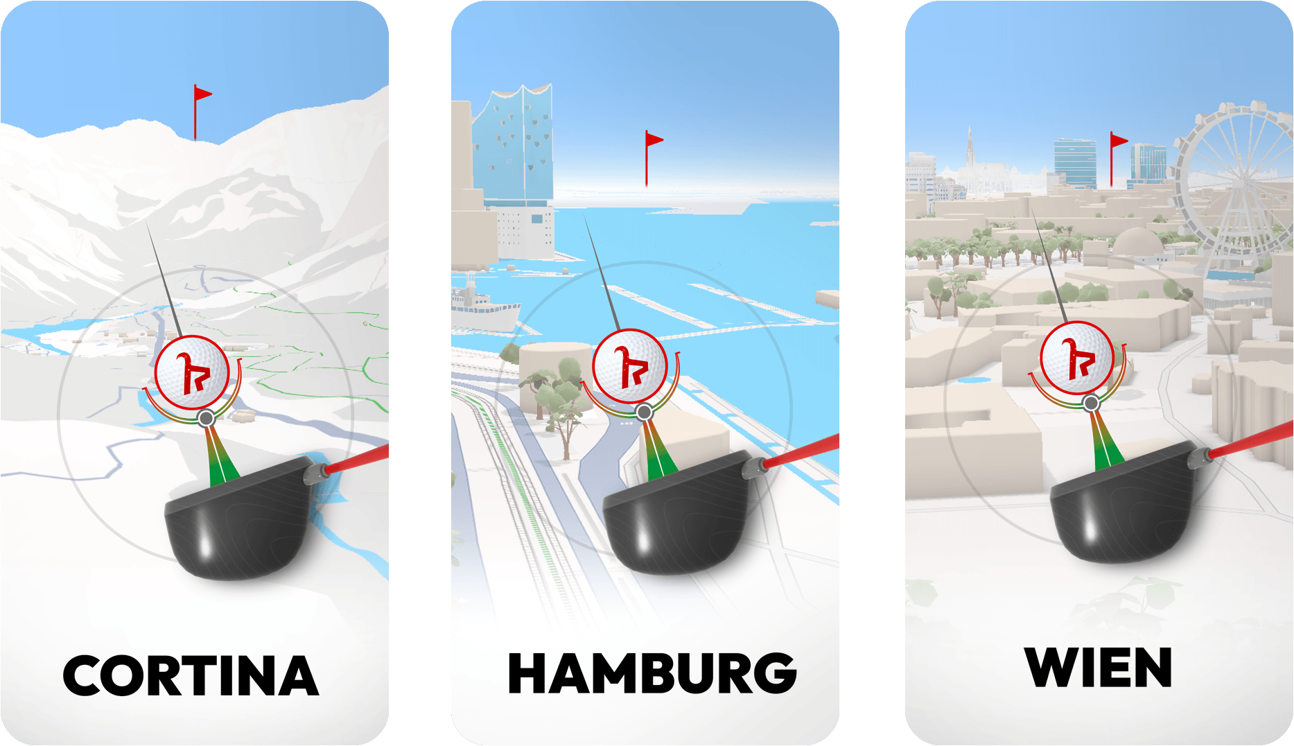 Spiele Golf dort, wo die Promo stattfindet: Olympiade Cortina im House of Austria, Hamburg, oder Wien