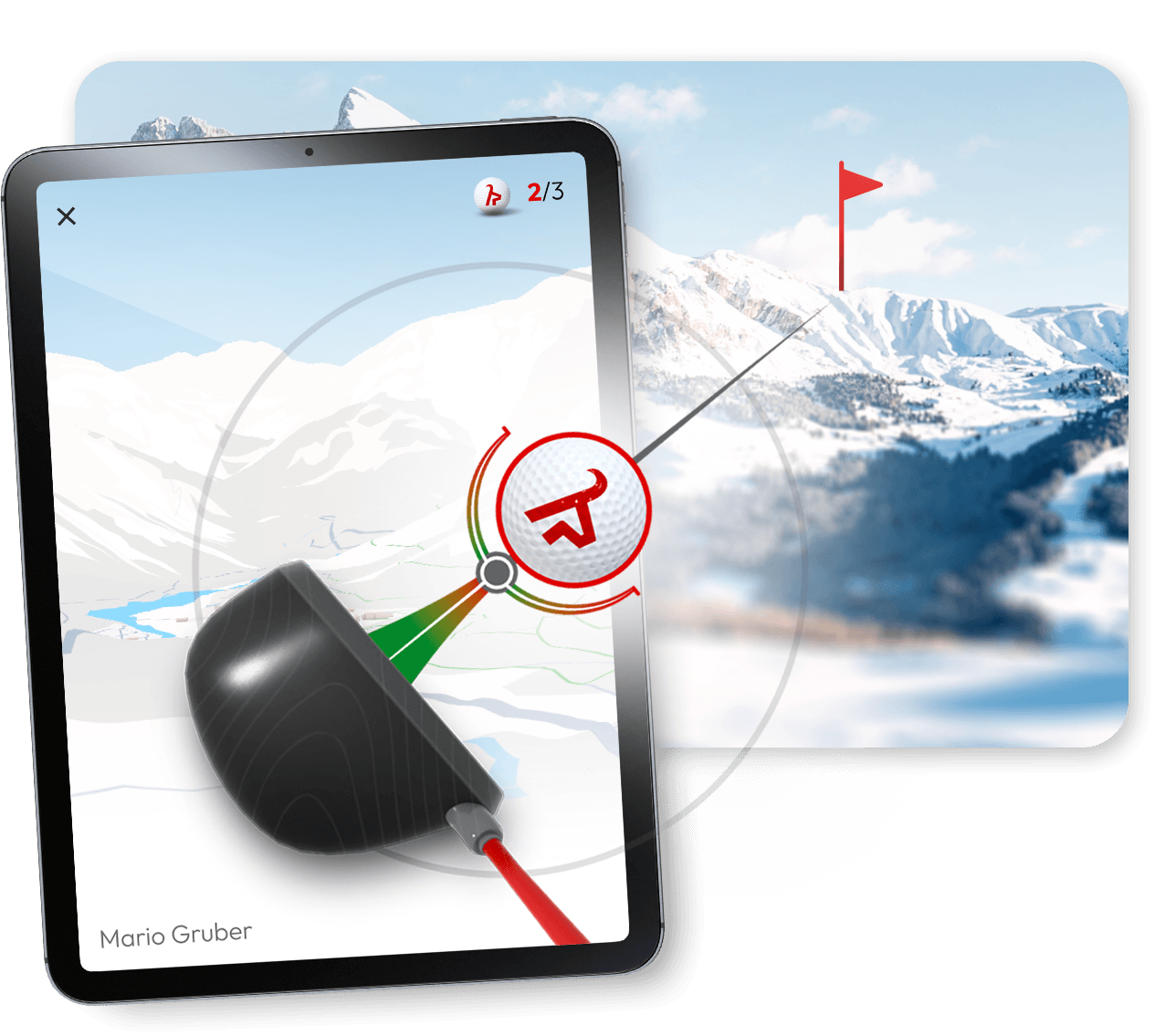 mit dem iPad &uuml;ber die Alpen virtuell Golf spielen bis nach Kitzb&uuml;hel