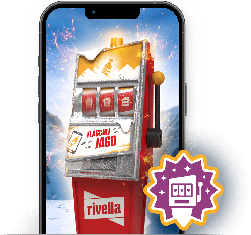 Custom modellierte Augmented Reality Slotmaschine im Rivella Design